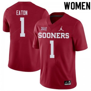 Women's Oklahoma #1 Joshua Eaton Crimson Official Jerseys 693657-278