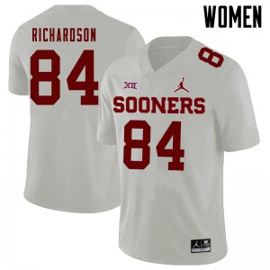 Women's Oklahoma #84 Kyre Richardson White Jordan Brand High School Jersey 265420-782