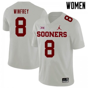 Womens OU #8 Perrion Winfrey White Jordan Brand Player Jersey 216695-363
