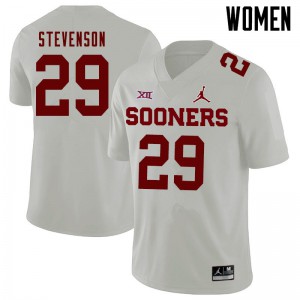 Women's OU Sooners #29 Rhamondre Stevenson White Jordan Brand College Jersey 209667-251