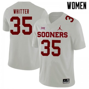 Women's Oklahoma #35 Shane Whitter White Jordan Brand Stitched Jersey 835210-952