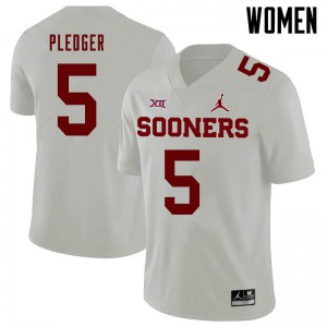 Women Oklahoma Sooners #5 T.J. Pledger White Jordan Brand High School Jerseys 962377-221