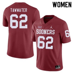 Womens Sooners #62 Ben Tawwater Crimson Player Jersey 297138-405