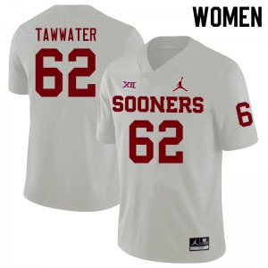 Women's Sooners #62 Ben Tawwater White University Jersey 582195-122
