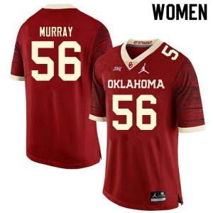 Women Oklahoma Sooners #56 Chris Murray Retro Red Throwback Football Jerseys 848088-253