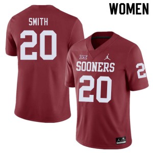 Women's OU Sooners #20 Clayton Smith Crimson Stitch Jerseys 180119-943