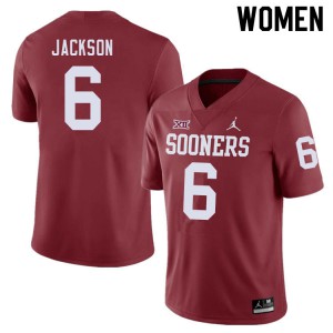 Women Sooners #6 Cody Jackson Crimson Stitched Jerseys 619370-391