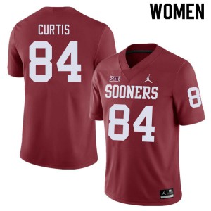 Women's Oklahoma Sooners #84 Davion Curtis Crimson High School Jerseys 191388-550