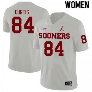 Women Oklahoma Sooners #84 Davion Curtis White Football Jersey 258310-142