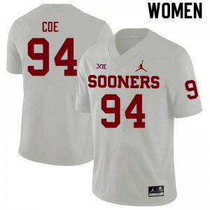 Women's OU #94 Isaiah Coe White NCAA Jersey 213034-956