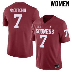 Women OU Sooners #7 Latrell McCutchin Crimson Official Jerseys 805707-978