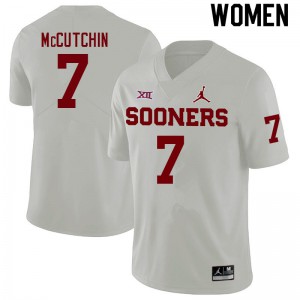 Women's Oklahoma #7 Latrell McCutchin White Football Jersey 223938-202