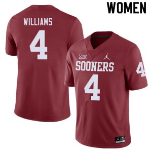 Women's Oklahoma Sooners #4 Mario Williams Crimson University Jersey 565838-165