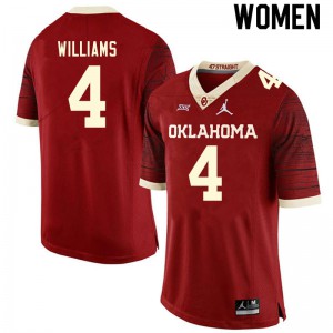 Women OU #4 Mario Williams Retro Red Throwback Player Jerseys 138107-546