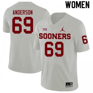 Womens OU #69 Nate Anderson White NCAA Jerseys 849841-342