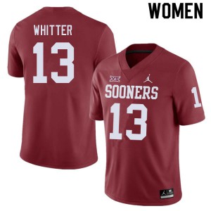 Womens Oklahoma Sooners #13 Shane Whitter Crimson Alumni Jersey 646283-622