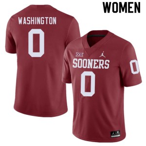 Women Oklahoma Sooners #0 Woodi Washington Crimson NCAA Jerseys 715119-767