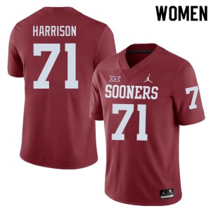 Women's Oklahoma #71 Anton Harrison Crimson NCAA Jerseys 951467-369