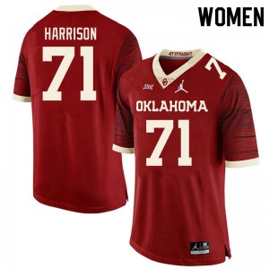Womens OU #71 Anton Harrison Retro Red Throwback Official Jerseys 538489-239