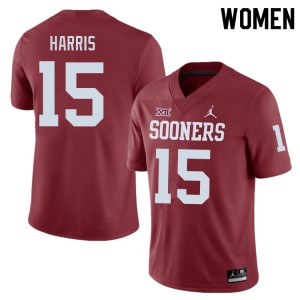 Women's Oklahoma Sooners #15 Ben Harris Crimson Embroidery Jersey 797567-811