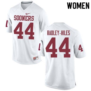 Womens Oklahoma #44 Brendan Radley-Hiles White NCAA Jerseys 179511-514