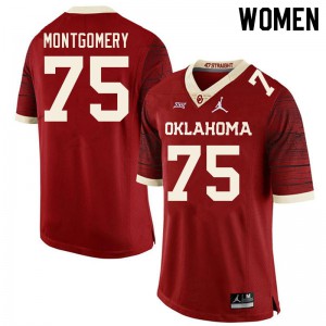 Women OU #75 Cullen Montgomery Retro Red Throwback Alumni Jerseys 813969-865