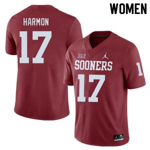 Women's Oklahoma #17 Damond Harmon Crimson University Jersey 940569-621