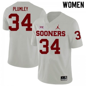 Women's Oklahoma #34 Dorian Plumley White NCAA Jerseys 241566-700