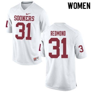 Womens Sooners #31 Jalen Redmond White University Jersey 417433-585