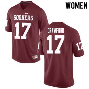 Womens Oklahoma Sooners #17 Jaquayln Crawford Crimson College Jerseys 955274-194