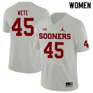 Women's Oklahoma #45 Joseph Wete White Jordan Brand Player Jersey 688481-731