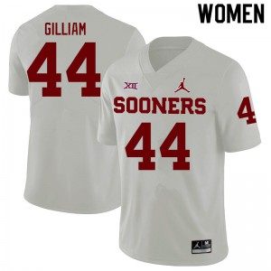 Womens Oklahoma #44 Kelvin Gilliam White Alumni Jerseys 107614-976