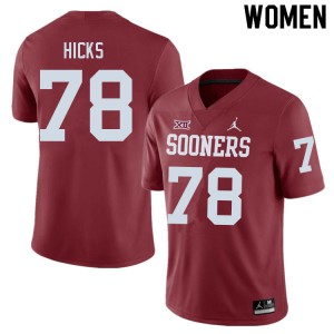 Women's Oklahoma #78 Marcus Hicks Crimson High School Jerseys 115830-566