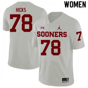 Women's Oklahoma Sooners #78 Marcus Hicks White University Jersey 628832-155