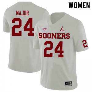 Women OU Sooners #24 Marcus Major White Jordan Brand University Jerseys 245899-599