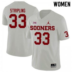 Women's OU Sooners #33 Marcus Stripling White Jordan Brand Player Jerseys 611767-209