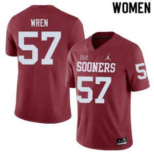 Womens Oklahoma #57 Maureese Wren Crimson College Jerseys 690017-916