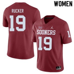 Women's OU #19 Ralph Rucker Crimson Embroidery Jerseys 479145-800