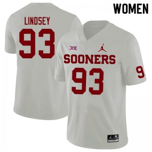 Women's Sooners #93 Reed Lindsey White Jordan Brand Stitched Jerseys 327322-621