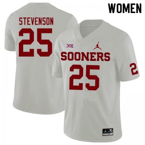 Womens Sooners #25 Rhamondre Stevenson White Jordan Brand NCAA Jersey 954790-896