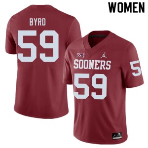 Women Sooners #59 Savion Byrd Crimson High School Jersey 884882-330