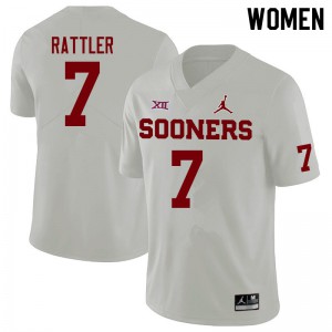 Womens OU Sooners #7 Spencer Rattler White Jordan Brand Alumni Jersey 779302-261