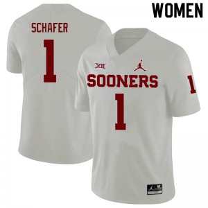 Women's OU #1 Tanner Schafer White Official Jerseys 266357-738