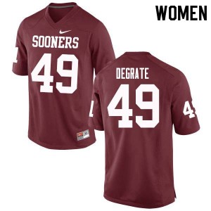 Women Sooners #49 Travis DeGrate Crimson University Jerseys 376353-412
