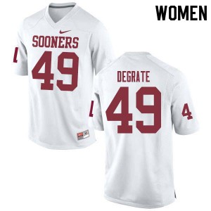 Women's Oklahoma #49 Travis DeGrate White Alumni Jerseys 927977-724