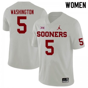 Women OU #5 Woodi Washington White Jordan Brand Football Jersey 439928-492