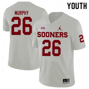 Youth OU Sooners #26 Caleb Murphy White Jordan Brand College Jerseys 765276-356