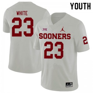 Youth OU #23 DaShaun White White Jordan Brand NCAA Jersey 314695-885