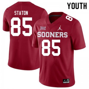 Youth Oklahoma #85 Devin Staton Crimson Jordan Brand Football Jersey 397547-644