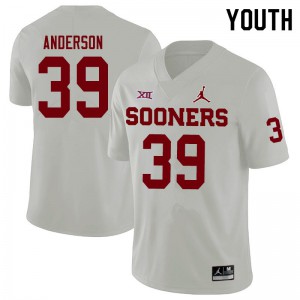 Youth Sooners #39 Michael Anderson White Jordan Brand Embroidery Jersey 514497-141